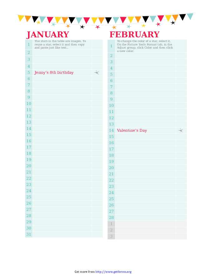 Birthday and Anniversary Calendar 3