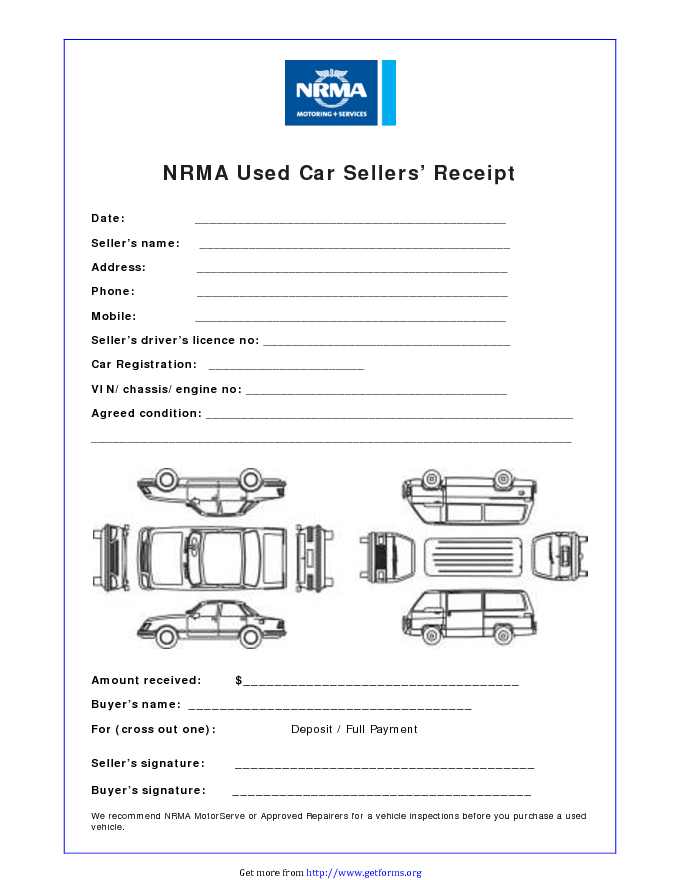 car receipt template 10 free printable word excel pdf samples 8