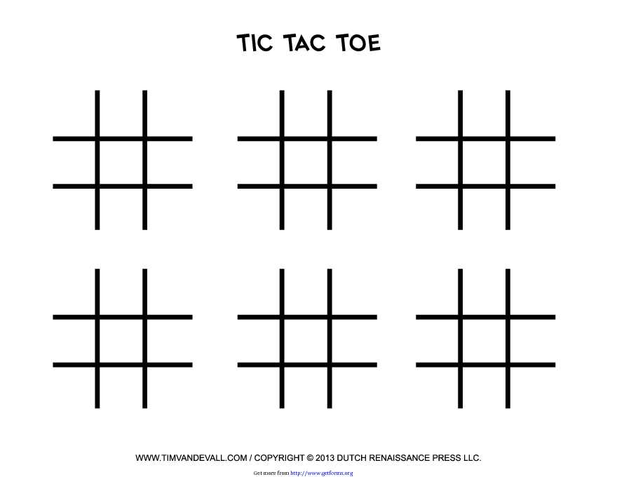 TicTacToe Templates download Games Template for free PDF or Word