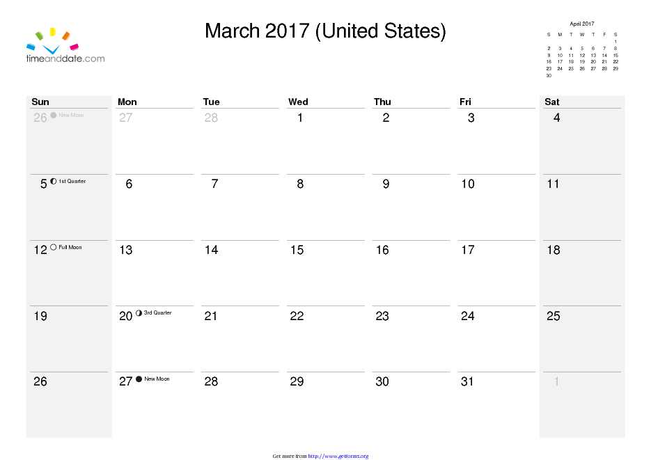 declutter calendar march 2017